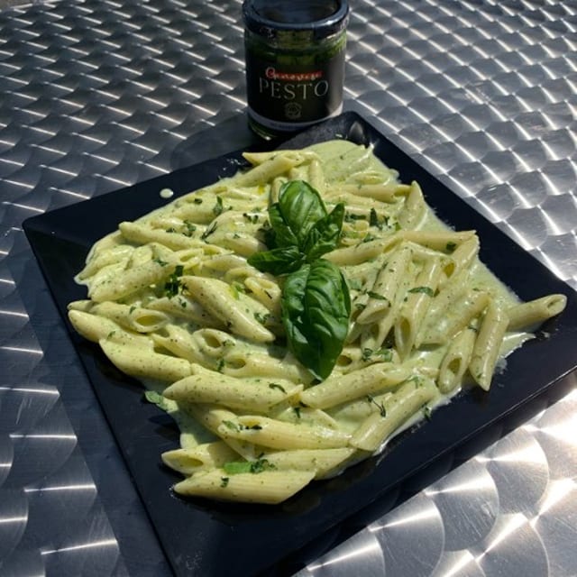 Creamy Pesto Pasta.